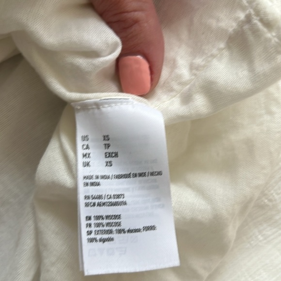 American Eagle White Off-Shoulder Blouse with Tie Sleeves - Picture 5 of 6